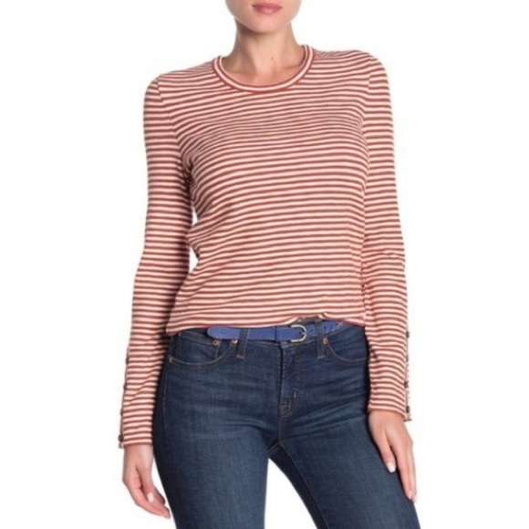 Madewell Tops - Madewell Striped Button Cuff Top